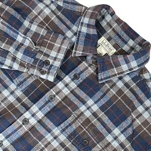 LL Bean Chamois Cloth Flannel Shirt Mens XXL Plaid 100% Heavyweight Cotton